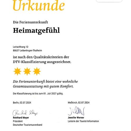 Ferienwohnung Heimatgefühl Thalheim Leibertingen Exterior foto